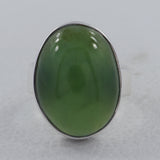 Natural Prehnite Gemstone Sterling Silver Ring