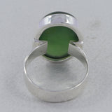 Natural Prehnite Gemstone Sterling Silver Ring