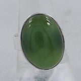 Natural Prehnite Gemstone Sterling Silver Ring