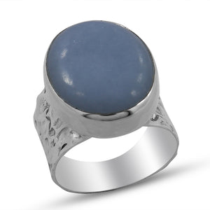 925 Sterling Silver Blue Opal Ring