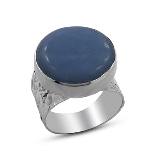 925 Sterling Silver Blue Opal Ring