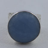 Blue Opal Hammered Silver Ring