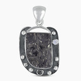 925 Silver Raw Shungite Pendants