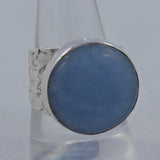 Blue Opal Hammered Silver Ring