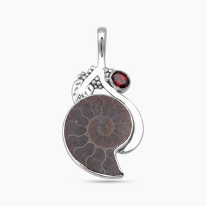 Fossil Ammonite Silver Pendants