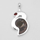 Fossil Ammonite Silver Pendants