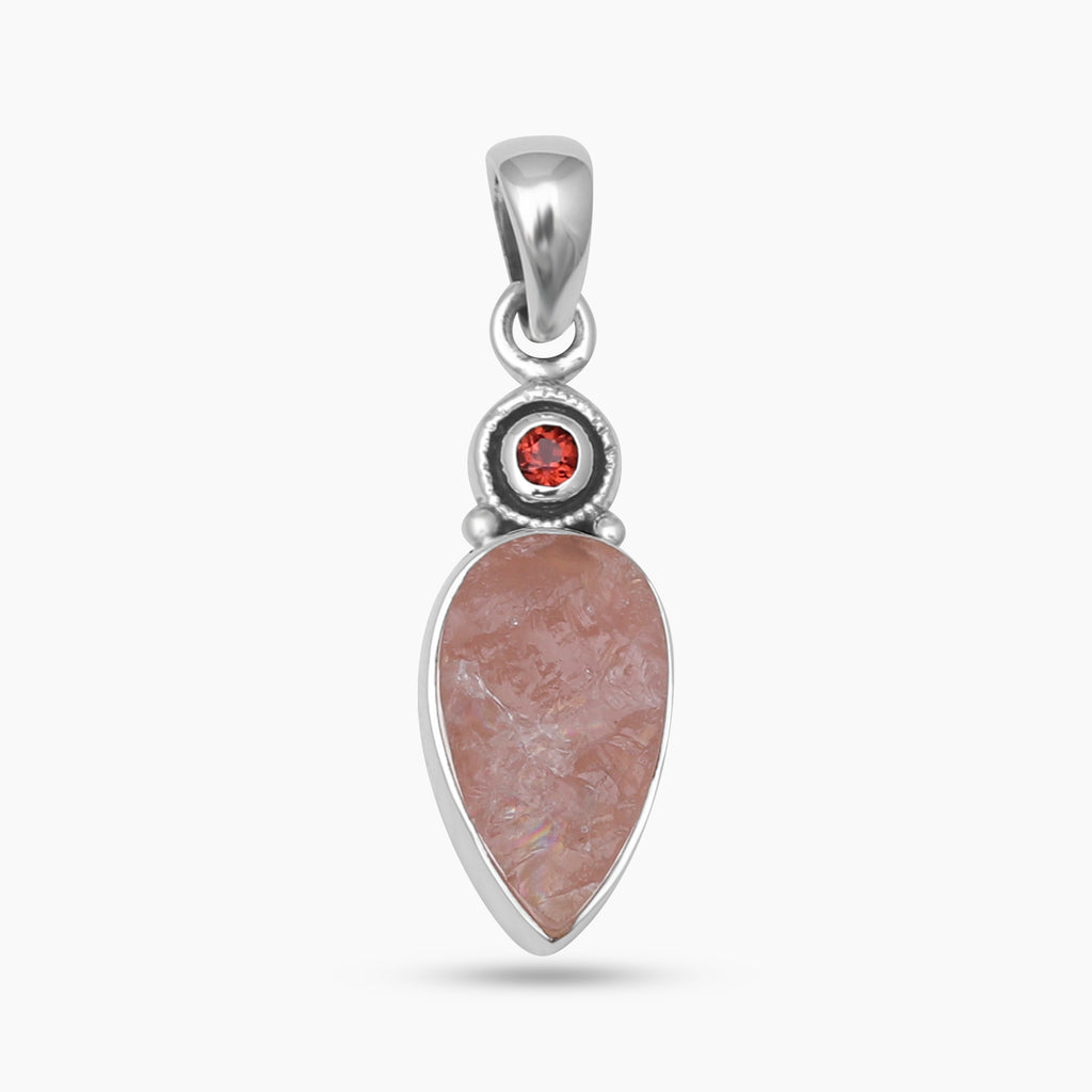 925 Sterling Silver Rose Quartz Pendants