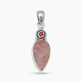 925 Sterling Silver Rose Quartz Pendants