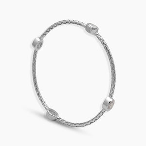 925 Sterling Silver Uncut Diamond Bangles