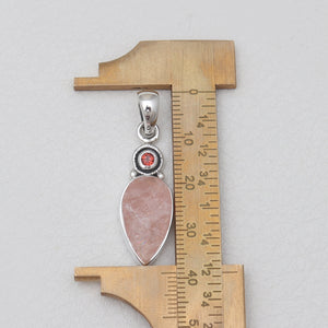 925 Sterling Silver Rose Quartz Pendants
