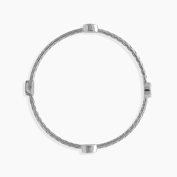 925 Sterling Silver Uncut Diamond Bangles