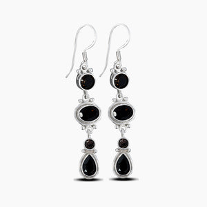Smoky Quartz Silver Earrings