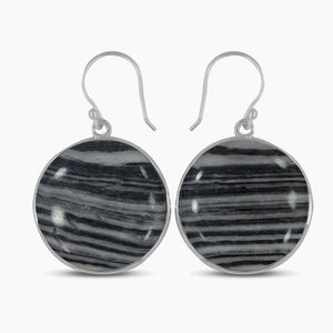Zebra Jasper Silver Earrings