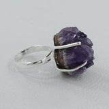 Amethyst Druzy Silver Ring