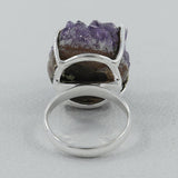 Amethyst Druzy Silver Ring