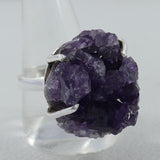 Amethyst Druzy Silver Ring