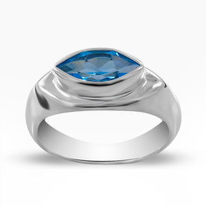 Amethyst Marquise Cut Silver Rings