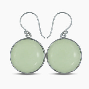 Lemon Chrysoprase Silver Earrings