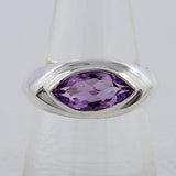 Amethyst Marquise cut Silver Ring