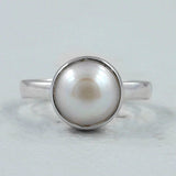 Pearl Gemstone 925 Sterling Silver Ring