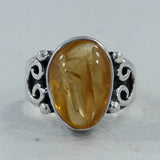 Natural Citrine 925 Sterling Silver Ring