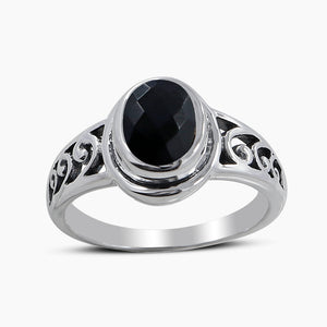 Black Onyx Silver Rings