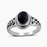 Black Onyx Silver Rings