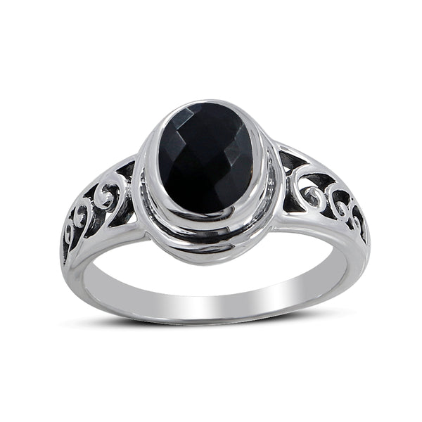Black Onyx Silver Rings