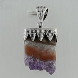 Amethyst Slice 925 Silver Pendant