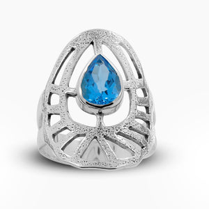 925 Sterling Silver Blue Topaz Rings