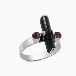 Green Tourmaline Pencil Rings