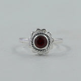 Natural Garnet Gemstone 925 Sterling Silver Ring