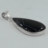 Black Banded Agate Silver Pendant