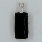 Black Banded Agate Silver Pendant