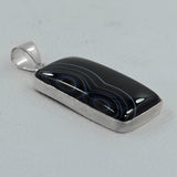 Black Banded Agate Silver Pendant