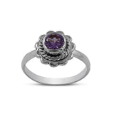 Natural Garnet Gemstone 925 Sterling Silver Ring