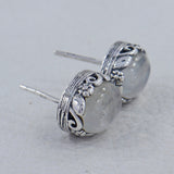 Rainbow Moonstone Stud Earring