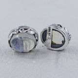 Rainbow Moonstone Stud Earring