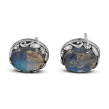 Rainbow Moonstone Stud Earring