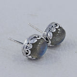 Rainbow Moonstone Stud Earring