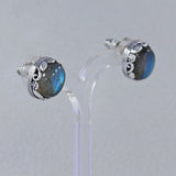 Rainbow Moonstone Stud Earring