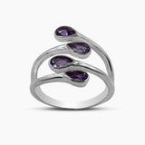 925 Silver Garnet Bypass Rings