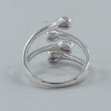 Dainty Garnet Bypass Ring