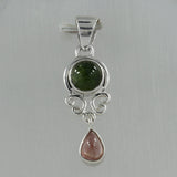 Multi Tourmaline Silver Pendant