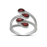 Dainty Garnet Bypass Ring