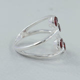 Dainty Garnet Bypass Ring