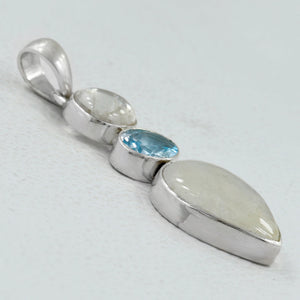 Rainbow Moonstone Silver Pendants