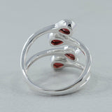 Dainty Garnet Bypass Ring