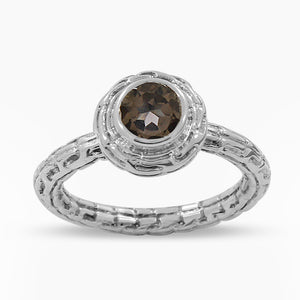 925 Sterling Silver Smoky Quartz Rings