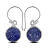 Raw Tanzanite Silver Earrings